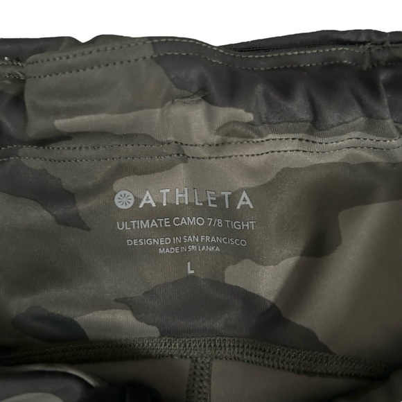 Athleta Ultimate Stash Pocket Camo 7/8 Tight Green Brown Athletic Size Large - Picture 5 of 8
